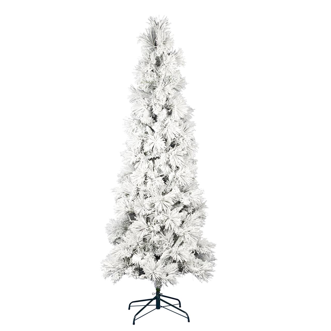 6ft. Unlit Flocked Atka Pine Pencil Artificial Christmas Tree